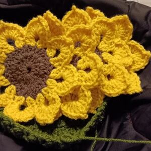 Handcrafted Sunflower Crochet Decor